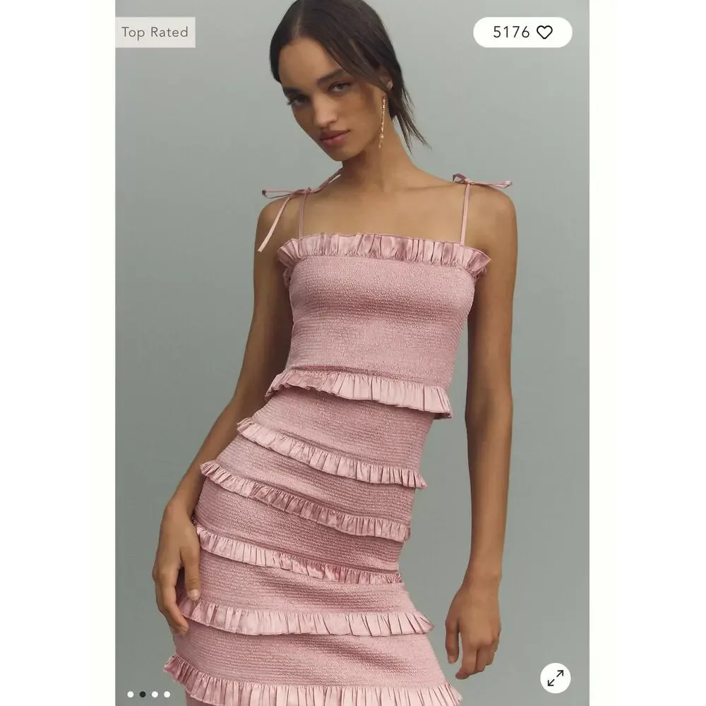 V. Chapman The Lily Midi-Length Dress Sleeveless in Pink Parfait Size 4 NWT - Picture 8 of 14